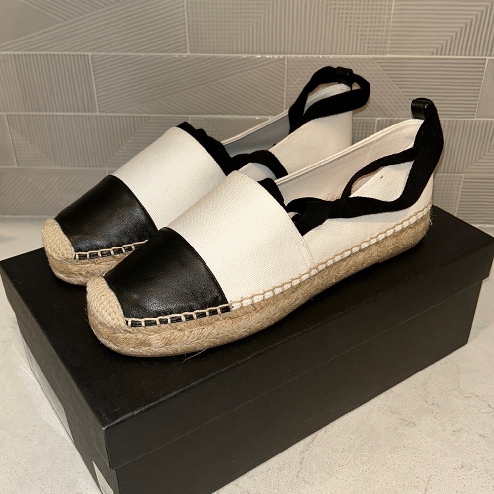 J. Crew Black and White Espadrille Flats